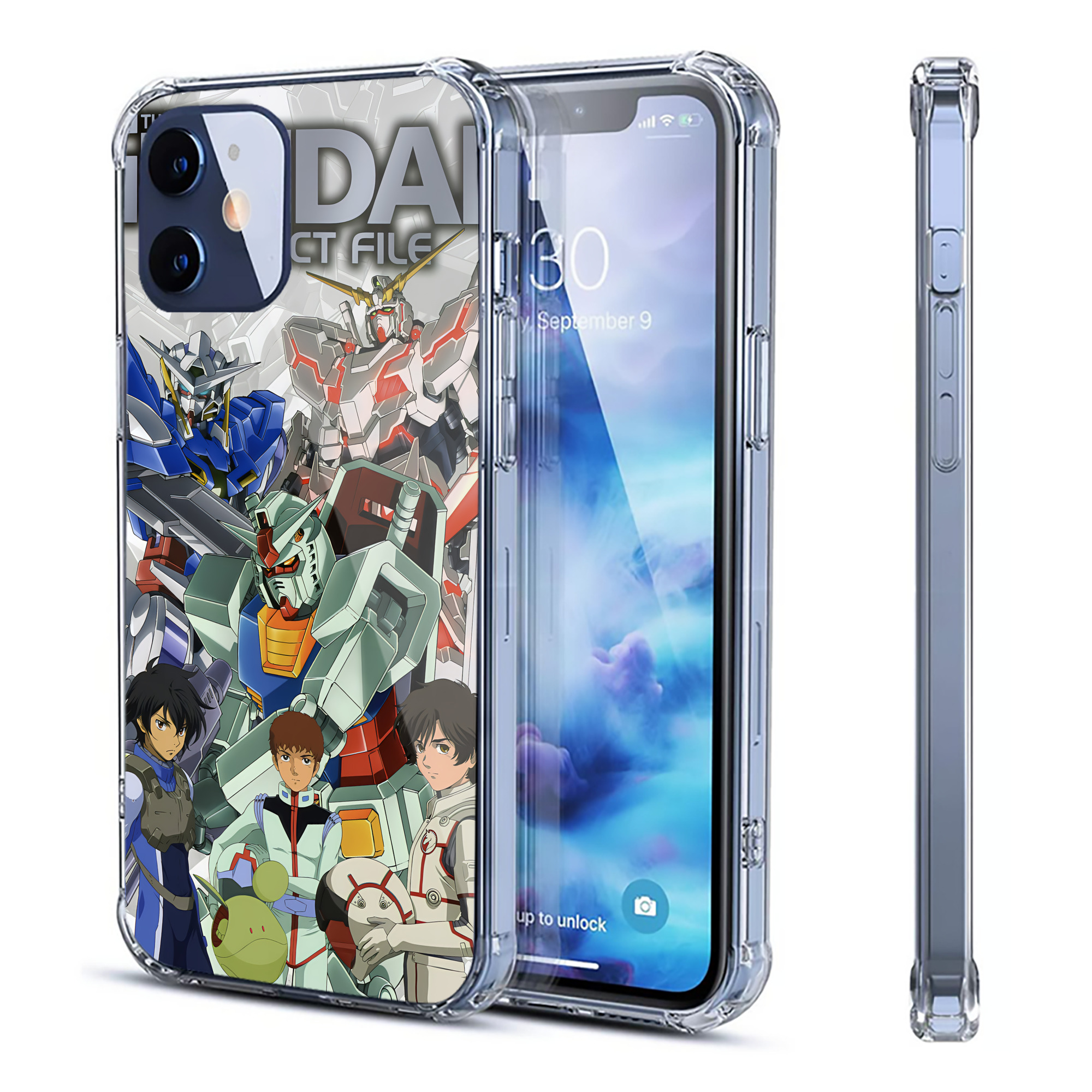 （画像用） 機動戦士ガンダム Mobile Suit Gundam 【iPhone 12シリーズ対応】透明スマホケース（クリアソフトケース）